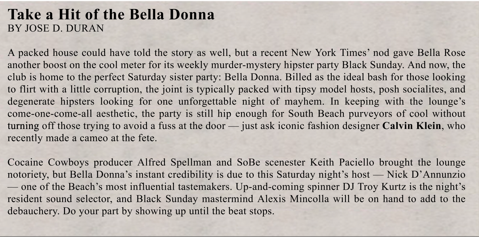 Take a Hit of the Bella Donna